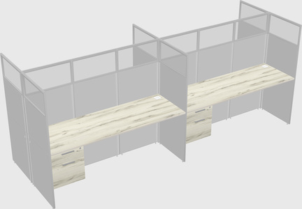 Shared rectangular cubicle