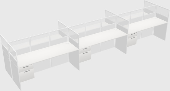 Shared rectangular cubicle