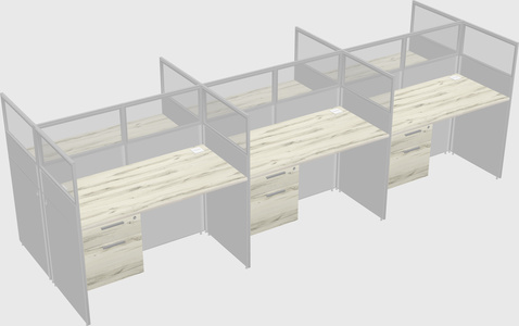 Shared rectangular cubicle