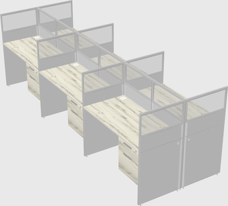 Shared rectangular cubicle
