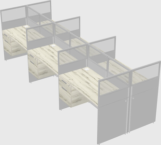 Shared rectangular cubicle