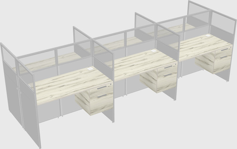Shared rectangular cubicle