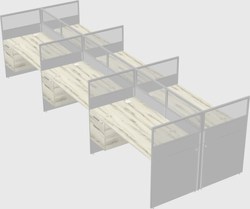 Shared rectangular cubicle