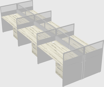 Shared rectangular cubicle