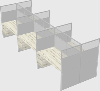 Shared rectangular cubicle