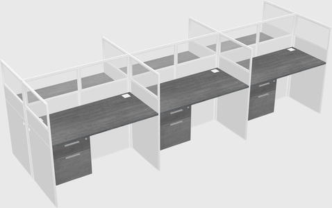 Shared rectangular cubicle