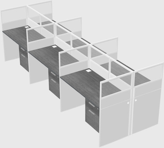 Shared rectangular cubicle