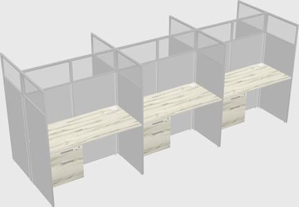 Shared rectangular cubicle