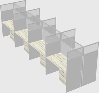 Shared rectangular cubicle