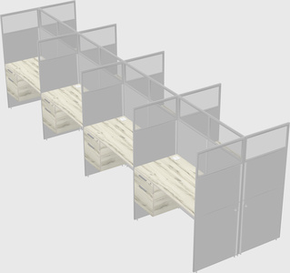 Shared rectangular cubicle