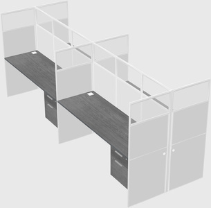 Shared rectangular cubicle