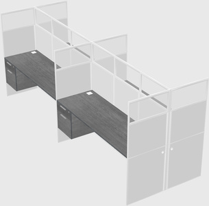 Shared rectangular cubicle