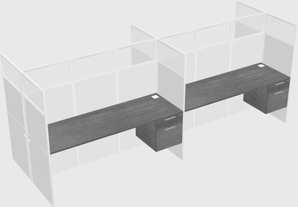 Shared rectangular cubicle
