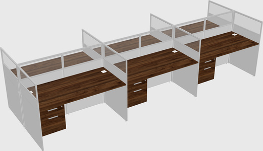 Shared rectangular cubicle