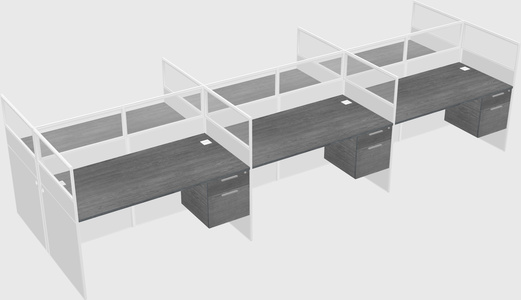 Shared rectangular cubicle