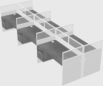 Shared rectangular cubicle