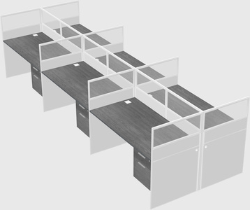 Shared rectangular cubicle