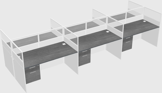 Shared rectangular cubicle