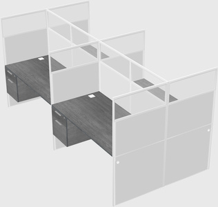 Shared rectangular cubicle