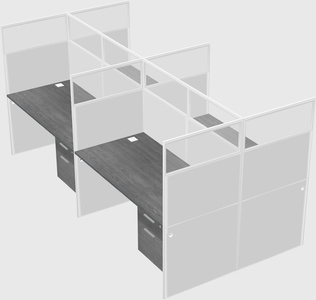 Shared rectangular cubicle
