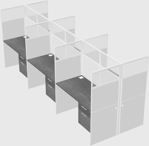 Shared rectangular cubicle