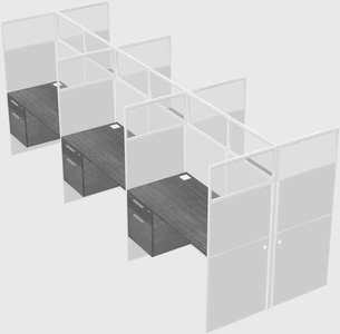 Shared rectangular cubicle