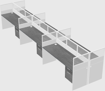 Shared rectangular cubicle
