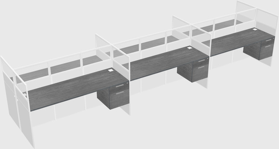 Shared rectangular cubicle