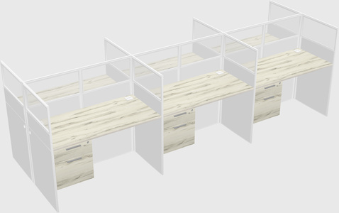Shared rectangular cubicle