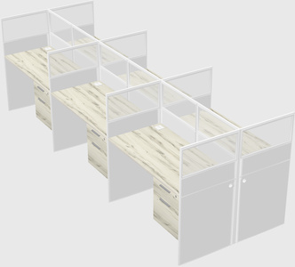 Shared rectangular cubicle