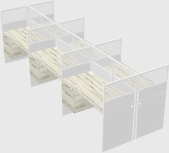 Shared rectangular cubicle