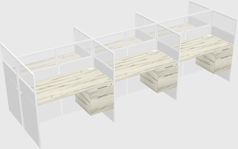 Shared rectangular cubicle
