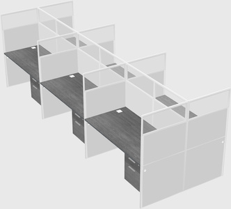 Shared rectangular cubicle