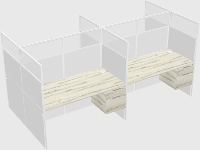 Shared rectangular cubicle