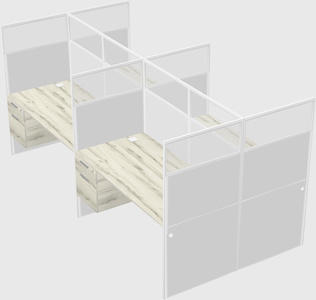 Shared rectangular cubicle