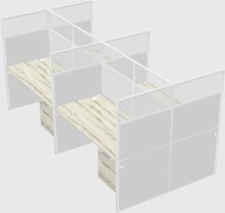 Shared rectangular cubicle