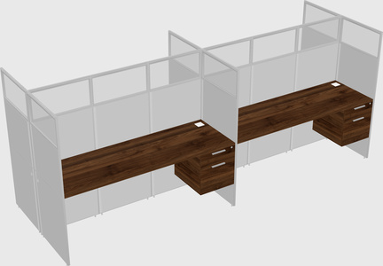 Shared rectangular cubicle
