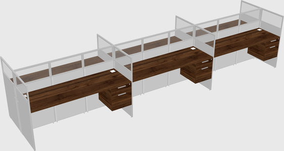 Shared rectangular cubicle