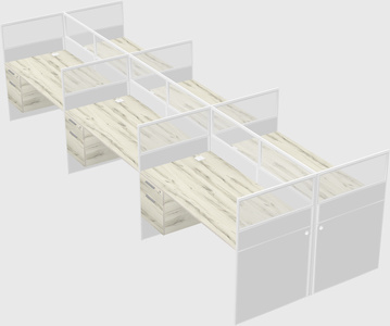 Shared rectangular cubicle