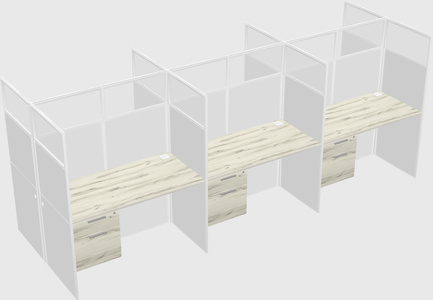 Shared rectangular cubicle