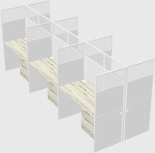 Shared rectangular cubicle