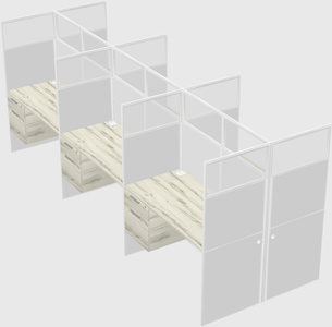Shared rectangular cubicle