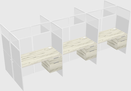 Shared rectangular cubicle