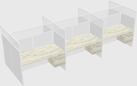Shared rectangular cubicle