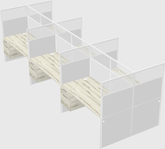 Shared rectangular cubicle