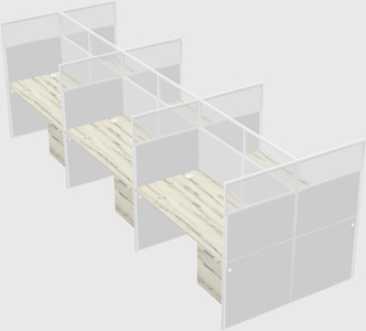 Shared rectangular cubicle