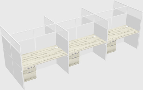 Shared rectangular cubicle