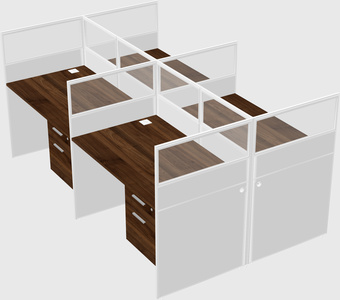 Shared rectangular cubicle