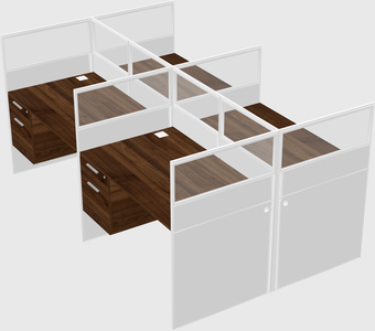Shared rectangular cubicle