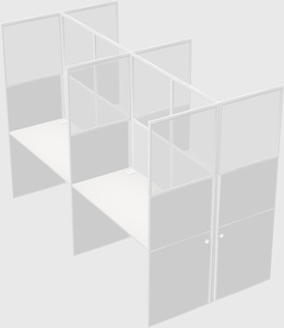 Shared rectangular cubicle